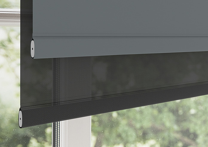 Rimini (Blackout), Storm Cloud & Optima Black - Double Roller Blind - Image 4